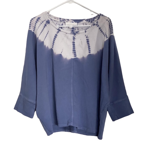 PURE JILL by J. JILL Organic Cotton Purple Tie Dye 3/4 Sleeves Crop Sweatshirt L - Picture 4 of 16